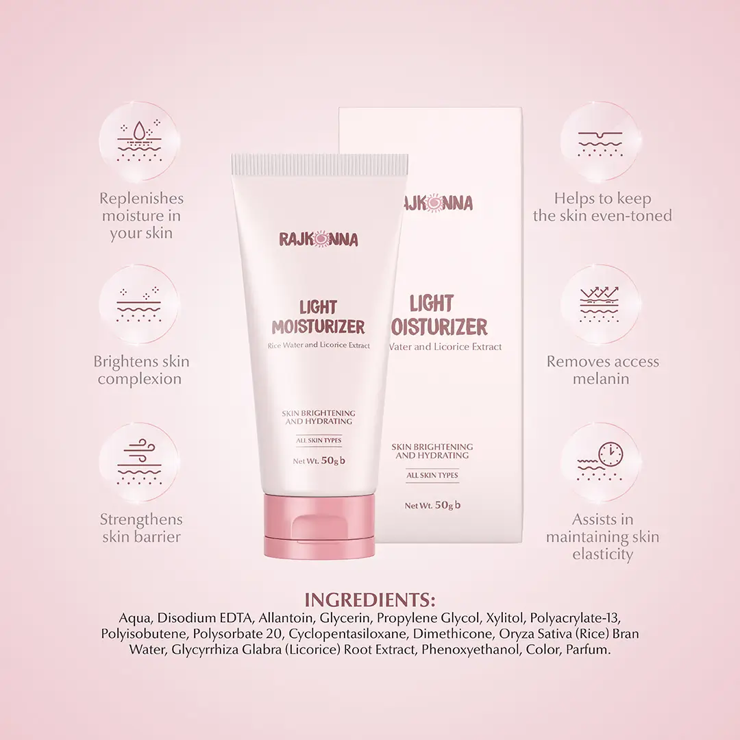 Rajkonna Light Moisturizer With Rice Water And Licorice Extract- 50gm
