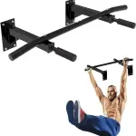 Wall Mounted Pull Up Chin Up Bar- Foam Grip (Black)