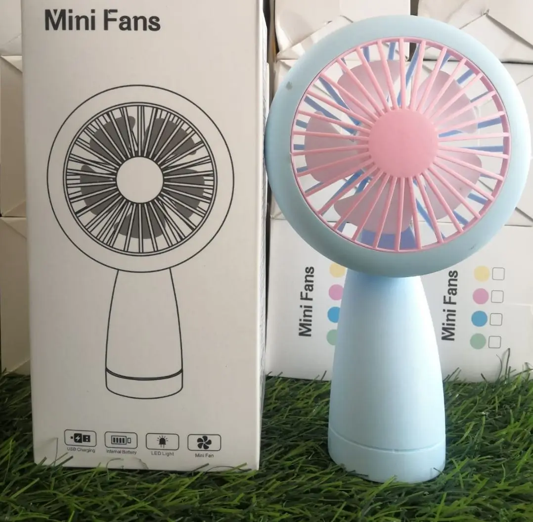 Portable mini fan with stylish light- Multicolor