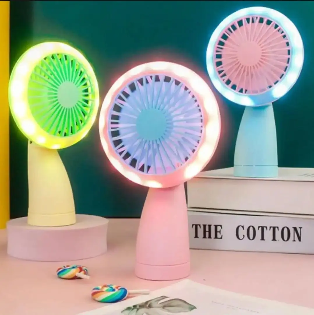 Portable mini fan with stylish light- Multicolor