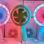 Portable mini fan with stylish light- Multicolor