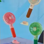 Portable Stylish Handle Rechargeable Fan- Multicolor