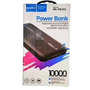 RECRSI Power bank 10000mAh RE-PB-101- Black