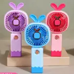 Portable handheld small fan with mobile holder- Multicolor