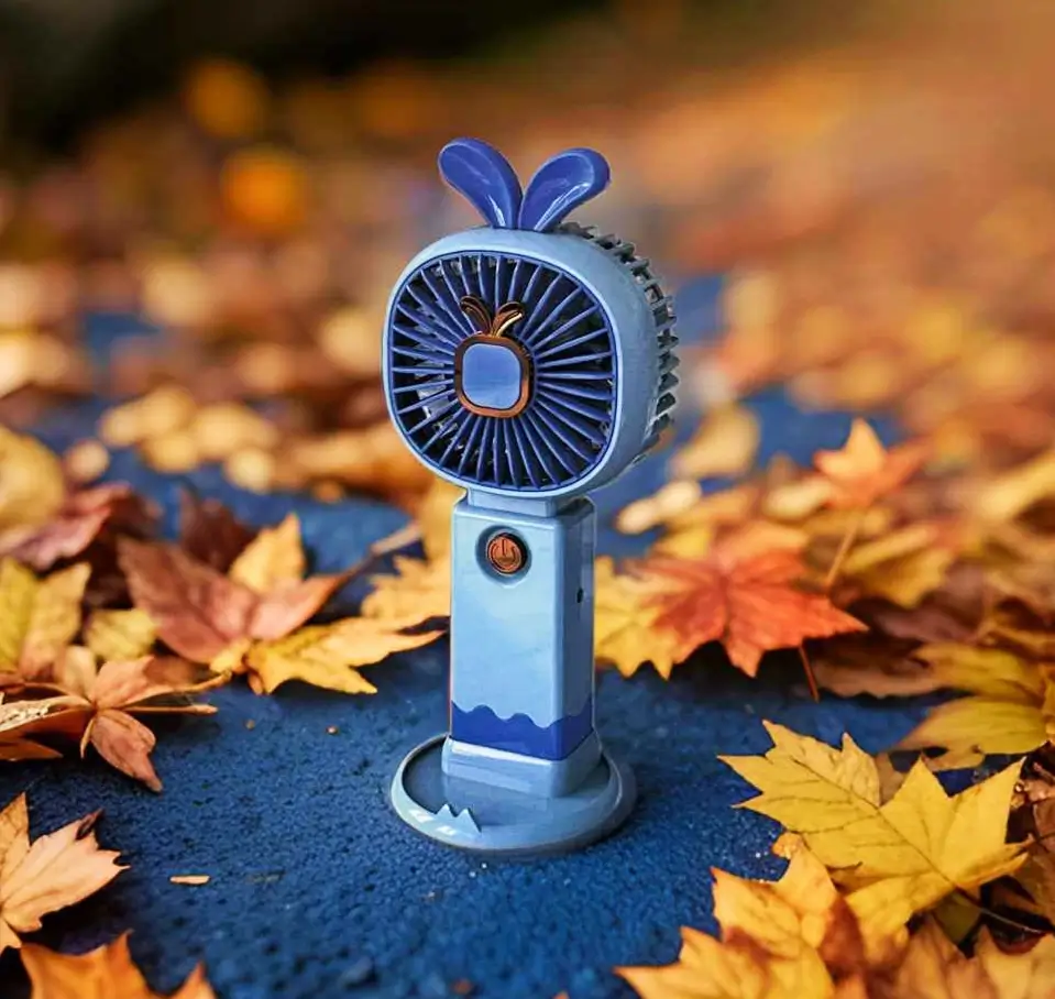 Portable handheld small fan with mobile holder- Multicolor
