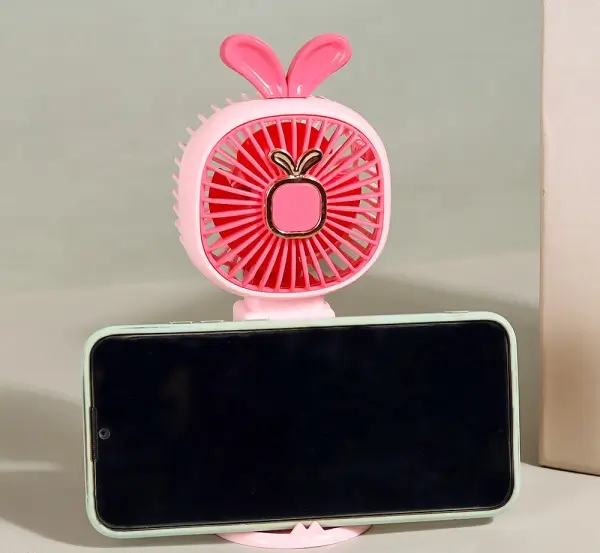 Portable handheld small fan with mobile holder- Multicolor