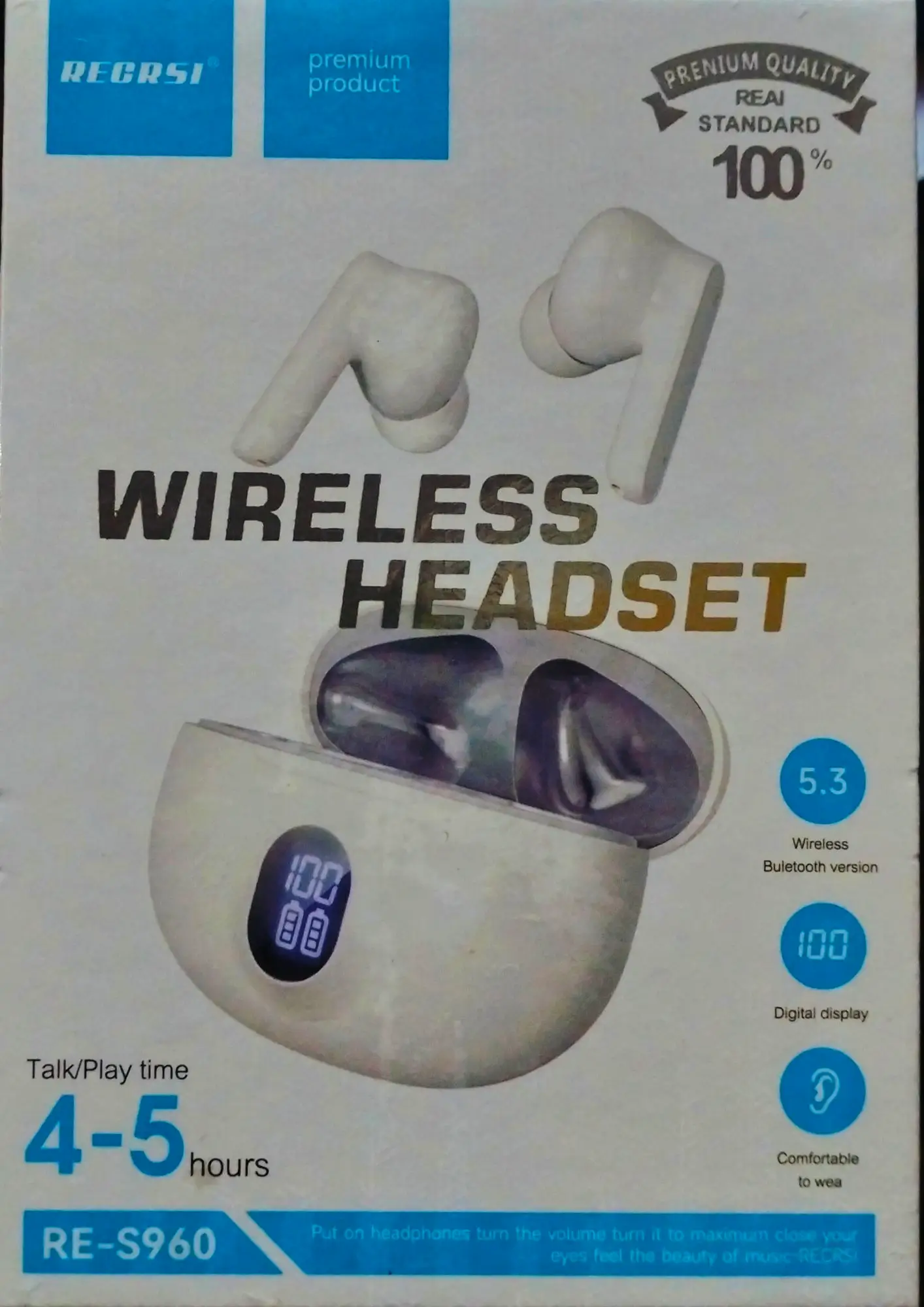 RECRSI Wireless headset Digital Display RE-S960- Multicolor