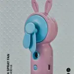 Portable Cartoon Hand Held Water Spray USB Cooling Fan- Multicolor