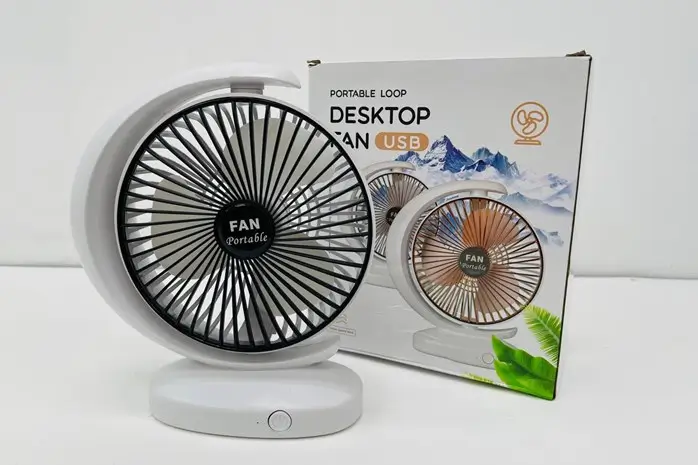 Portable Loop Desktop USB Port Fan- Multicolor