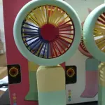 Mini fan and Cell Phone Holder with colorful light- Multicolor