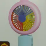 Mini fan and Cell Phone Holder with colorful light- Multicolor