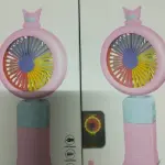 Mini fan and Cell Phone Holder with colorful light- Multicolor