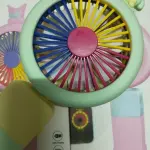 Mini fan and Cell Phone Holder with colorful light- Multicolor