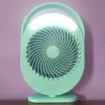 Desktop Fan With LED Light Portable Rechargeable- Multicolor