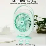 Desktop Fan With LED Light Portable Rechargeable- Multicolor