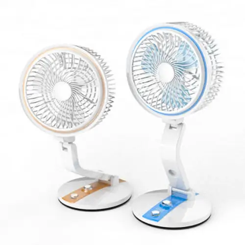 Folding Fan With LED Light Multifunction Rechargeable - Multicolor