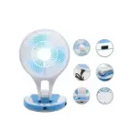 Portable Rechargeable Fan With LED Light- MultiColor