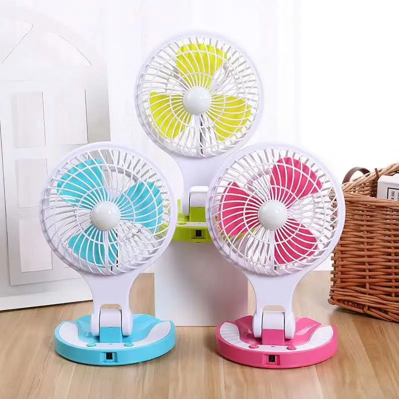 Portable Rechargeable Fan With LED Light- MultiColor