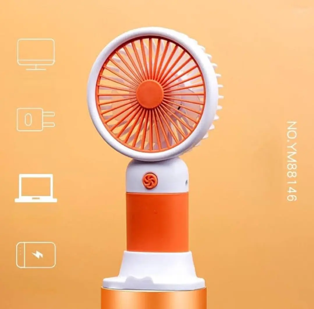 Mini Fan With Cell Phone Holder Handheld Portable- Multicolor