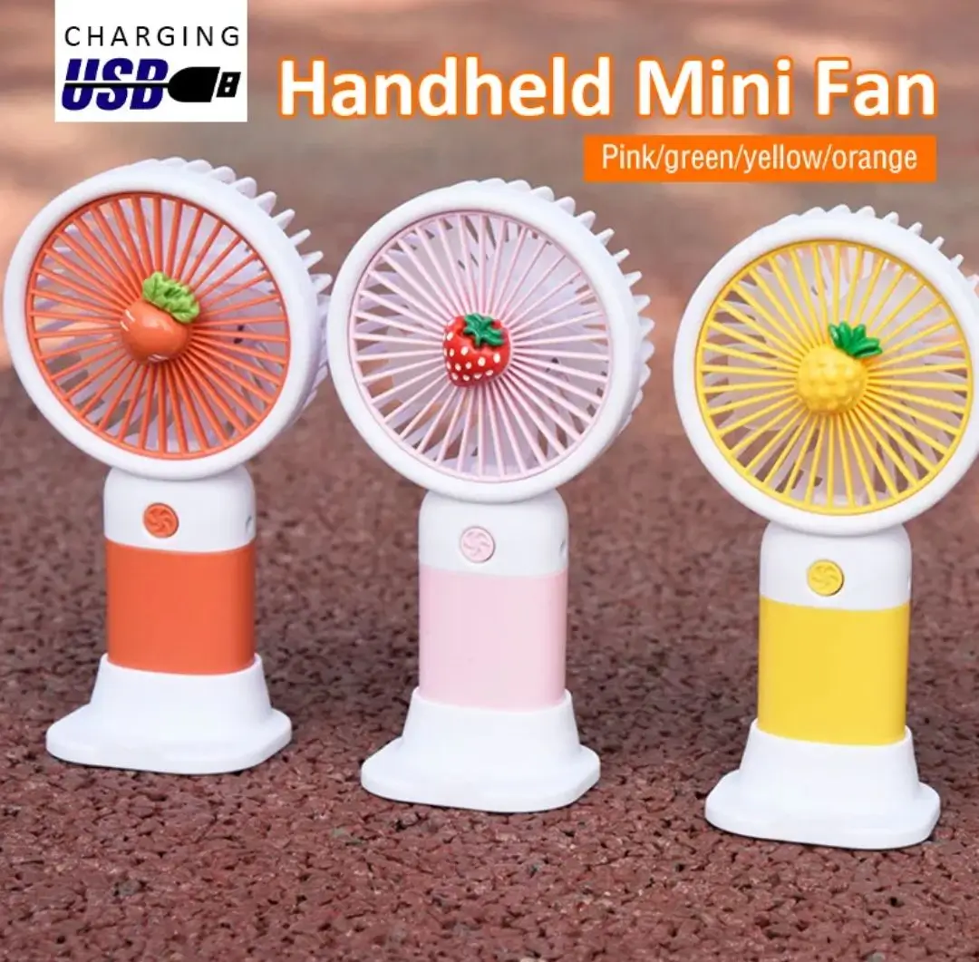Mini Fan With Cell Phone Holder Handheld Portable- Multicolor