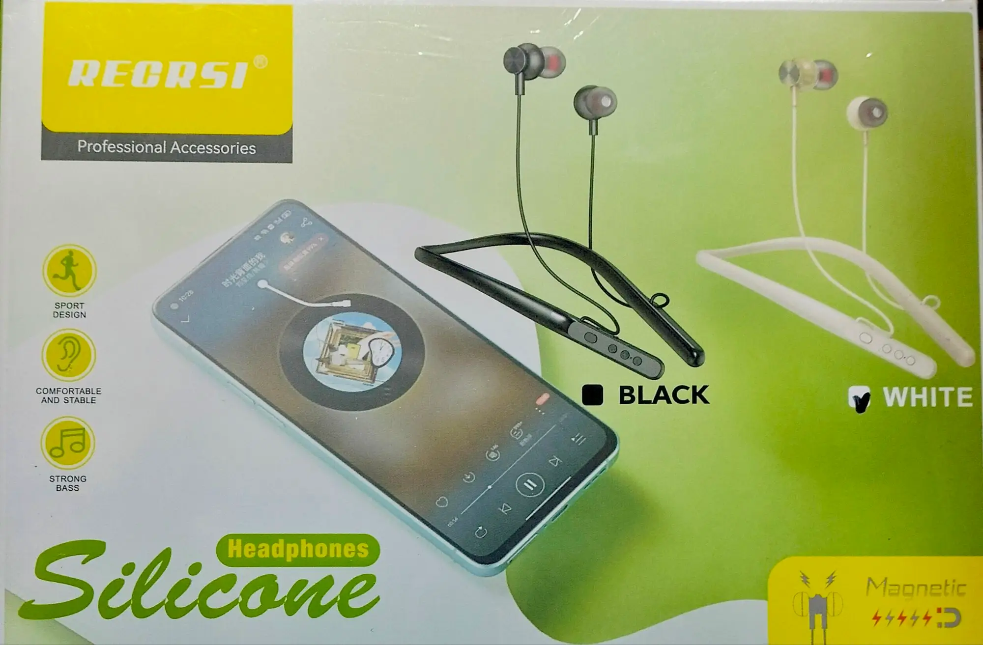 RECRSI Silica Gel Material 60H Bluetooth Neckband RE-NY061- Multicolor