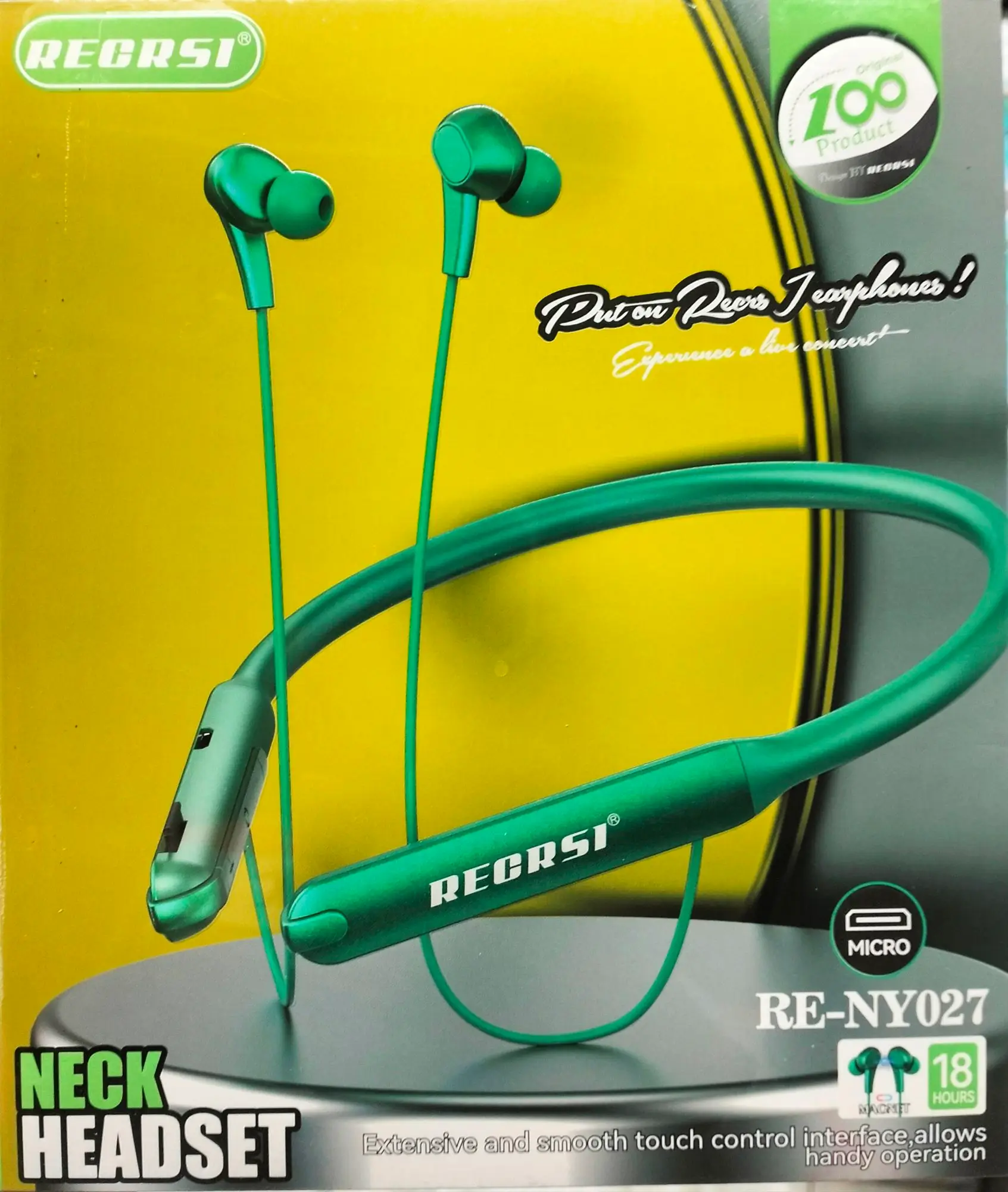 Sports Bluetooth Bass Neckband Headset- Multicolor