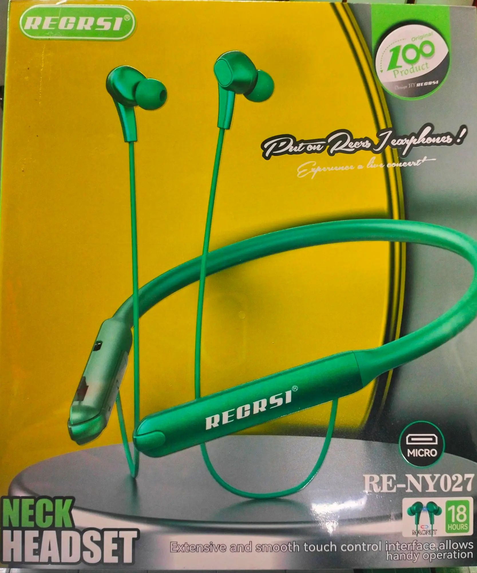 Sports Bluetooth Bass Neckband Headset- Multicolor