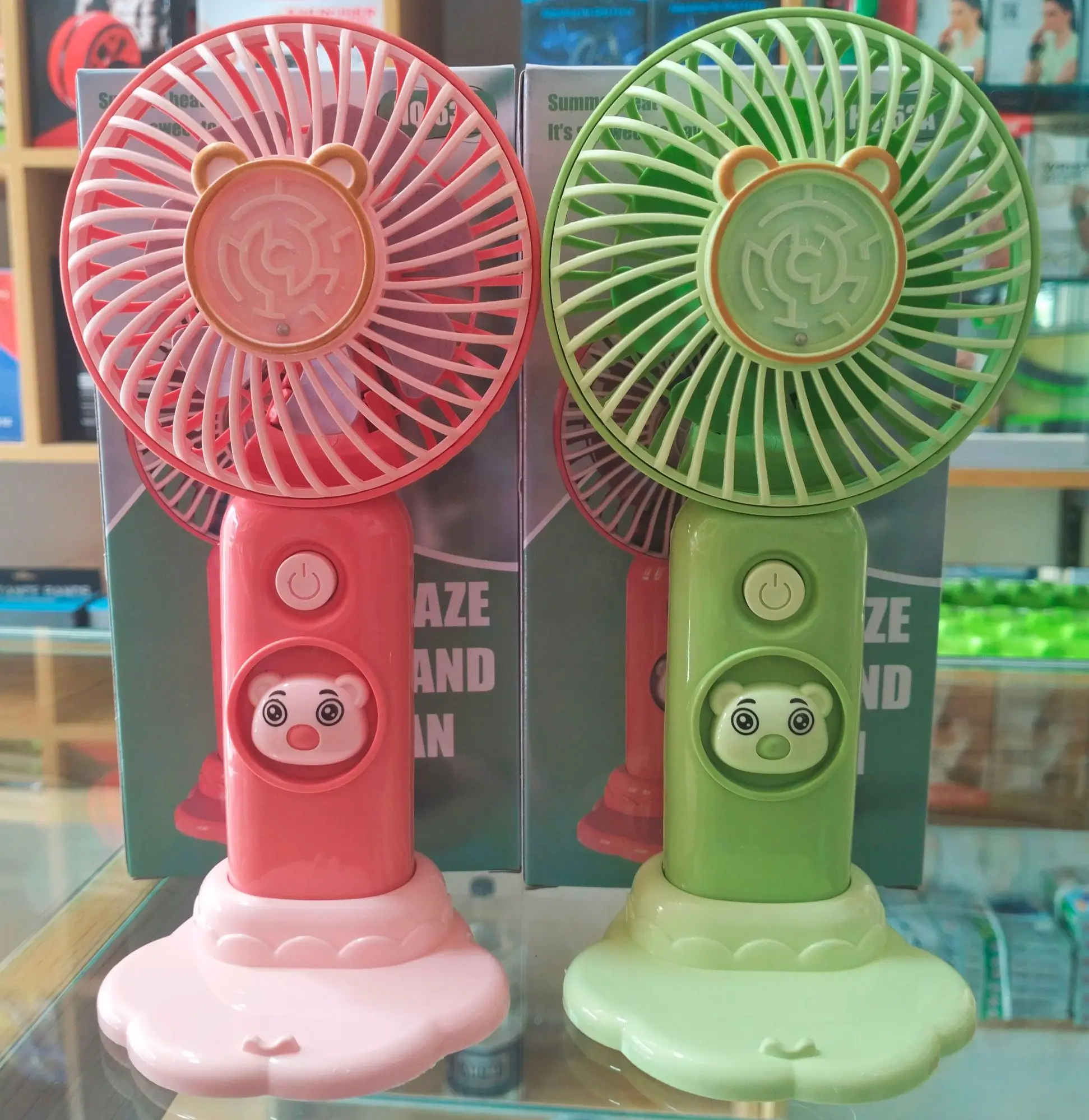 Summer heat Portable handheld mini fan with mobile holder- Multicolor
