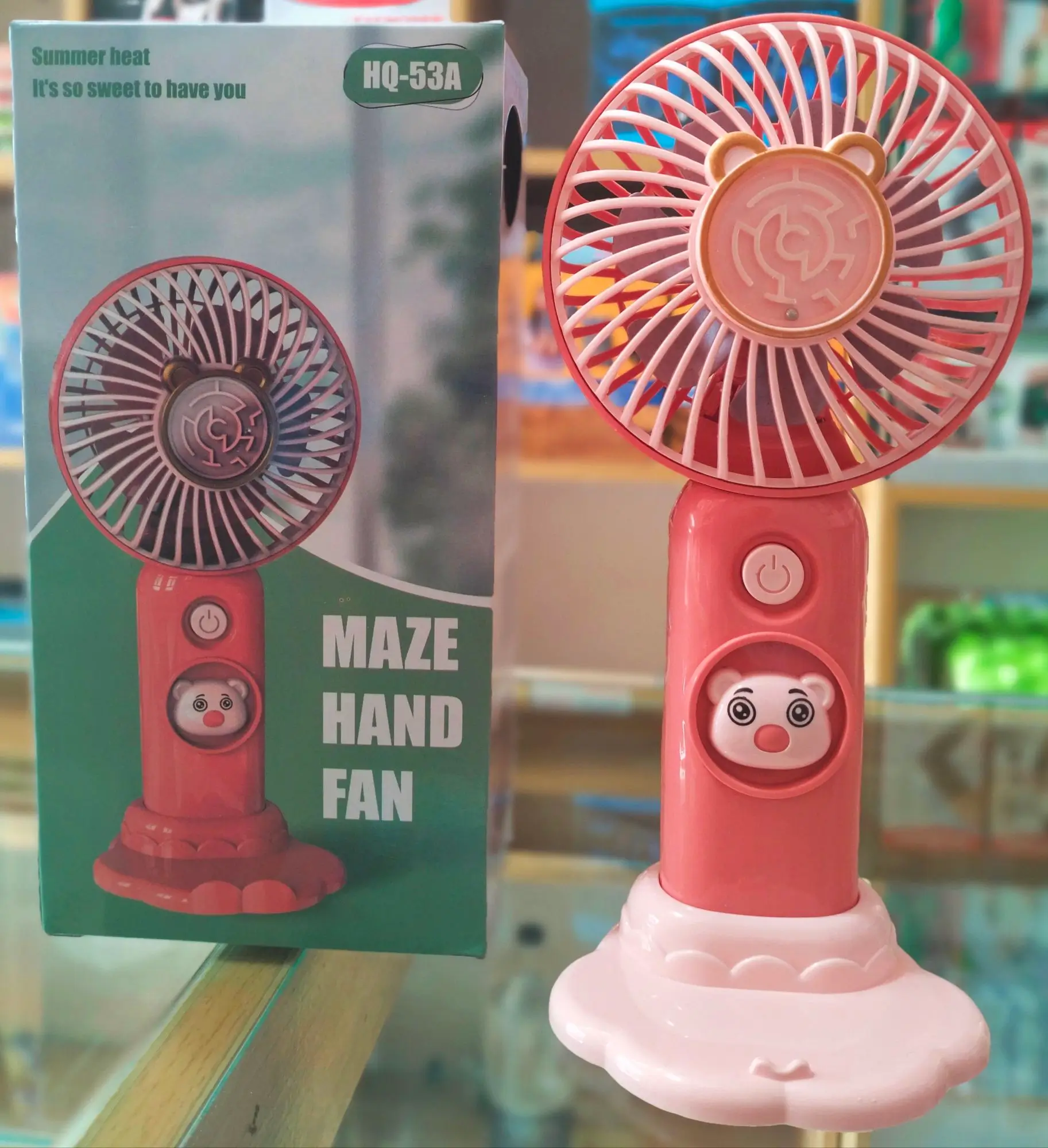 Summer heat Portable handheld mini fan with mobile holder- Multicolor