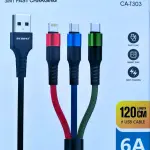 Fast Charging data cable- Metal Braid 3 in 1