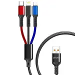 Fast Charging data cable- Metal Braid 3 in 1