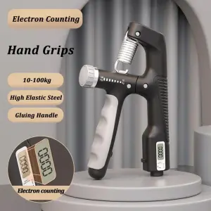 Adjustable Counting Hand Grip- Black & Silver