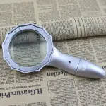 Hand-held Magnifiers with 6 LED Umbrella-type Magnifier Lens Illuminated Pocket Magnifier- 4X 75mm