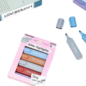 Shiny Glitter Highlighter Pastel Effect/ Metallic Effect- 6pc in 1set
