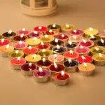 Multicolor Chinese Classic Round Shape Decoration Floating Candle- 10pcs