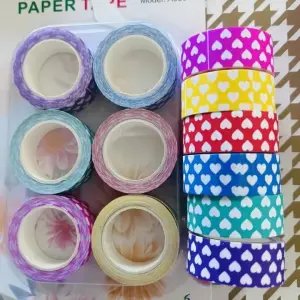 Craft Paper Tape 4 Different Design (Pack of 6)