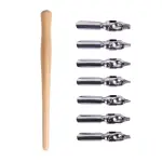 KeepSmiling Calligraphy Dip Pen Set With Wooden Holder (7 Nib )