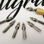 KeepSmiling Calligraphy Dip Pen Set With Wooden Holder (7 Nib )