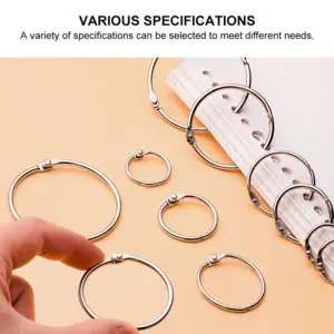 Book Binder Ring (3/4 inch(2.0cm) 12ps in 1 packet, 1.25 inch(3.17cm) 8ps in 1 packet, 2 inch(5.08cm) 6ps in 1 packet