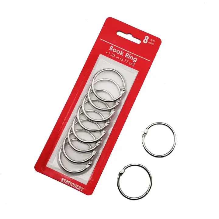 Book Binder Ring (3/4 inch(2.0cm) 12ps in 1 packet, 1.25 inch(3.17cm) 8ps in 1 packet, 2 inch(5.08cm) 6ps in 1 packet