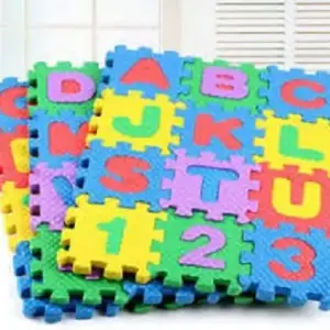 Puzzle Mat Children Alphabet Numbers/Puzzles Crawling Foam Floor Mat Education Toy/Interactive Toy, Brain Teaser for Kids- 36pcs