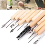 Clay Ceramic & Sculpture/ Clay Tool/ Pottery Tools Set Wood Handle & Steel Finish Art & Craft- 11piece