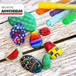 STA Acrylic Paint Marker Pen/ Medium Point Tip Art Markers For DIY Glass, Ceramic, Rock, Wood, Canvas, Metal, Fabric/ Highly Pigmented Acrylic Pens- 12/24 colors