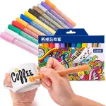 STA Acrylic Paint Marker Pen/ Medium Point Tip Art Markers For DIY Glass, Ceramic, Rock, Wood, Canvas, Metal, Fabric/ Highly Pigmented Acrylic Pens- 12/24 colors