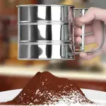 Flour Sieve Hand-operated/ Hand-pressed Semi-automatic Cup Flour Sieve/ Kitchen Baking Sieve Accessories, Cake Coffee Gadgets
