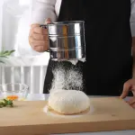 Flour Sieve Hand-operated/ Hand-pressed Semi-automatic Cup Flour Sieve/ Kitchen Baking Sieve Accessories, Cake Coffee Gadgets