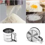 Flour Sieve Hand-operated/ Hand-pressed Semi-automatic Cup Flour Sieve/ Kitchen Baking Sieve Accessories, Cake Coffee Gadgets