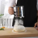 Flour Sieve Hand-operated/ Hand-pressed Semi-automatic Cup Flour Sieve/ Kitchen Baking Sieve Accessories, Cake Coffee Gadgets