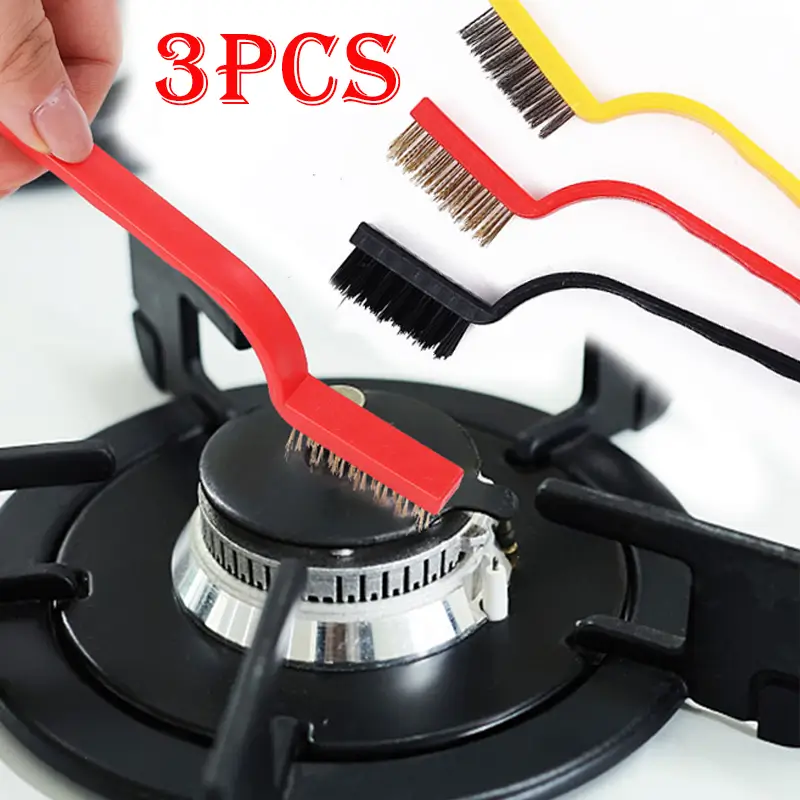 Stainless Steel Brush Brass Cleaning/ Brush Polishing Rust Remover Metal Wire Brush Cleaning Tool Family- 3pcs Set (7inches)