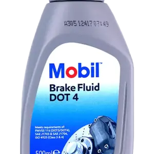 MobilTM Brake Fluid Dot. 4 Brake Fluid for Vehicle Care- 0.5 Liter